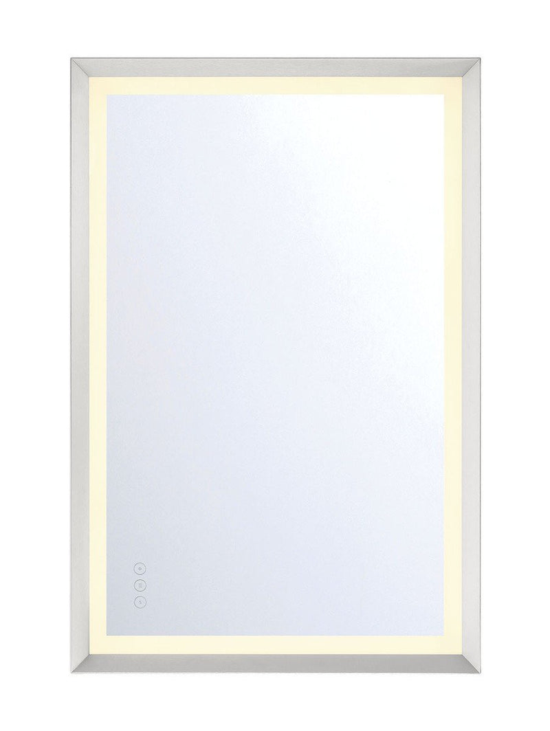 Artell 36" x 24" LED Vanity Mirror in Brushed Silver