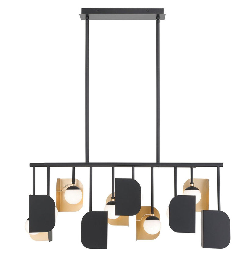 Cornice 10-Light 45" Linear Pendant in Gold-Black Mix