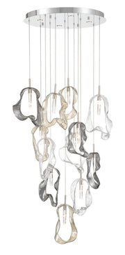 Norah 16-Light 24" Cluster Pendant in Polished Nickel