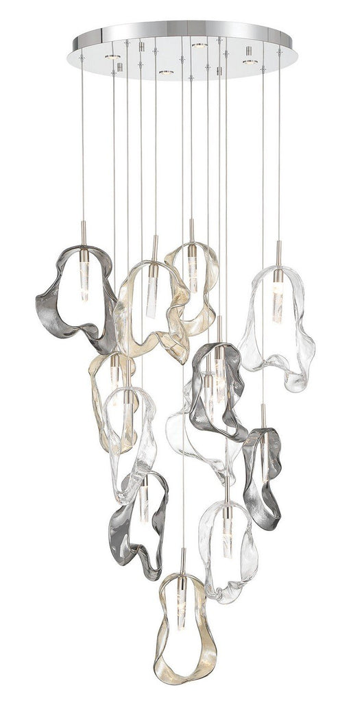Norah 16-Light 24" Cluster Pendant in Polished Nickel