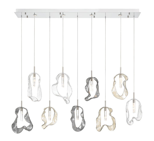 Norah 13-Light 51.2" Linear Pendant in Polished Nickel