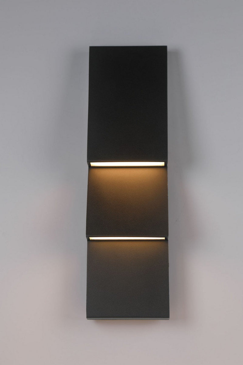 Nanton 2-Light 19" Outdoor Wall Light in Sand Black