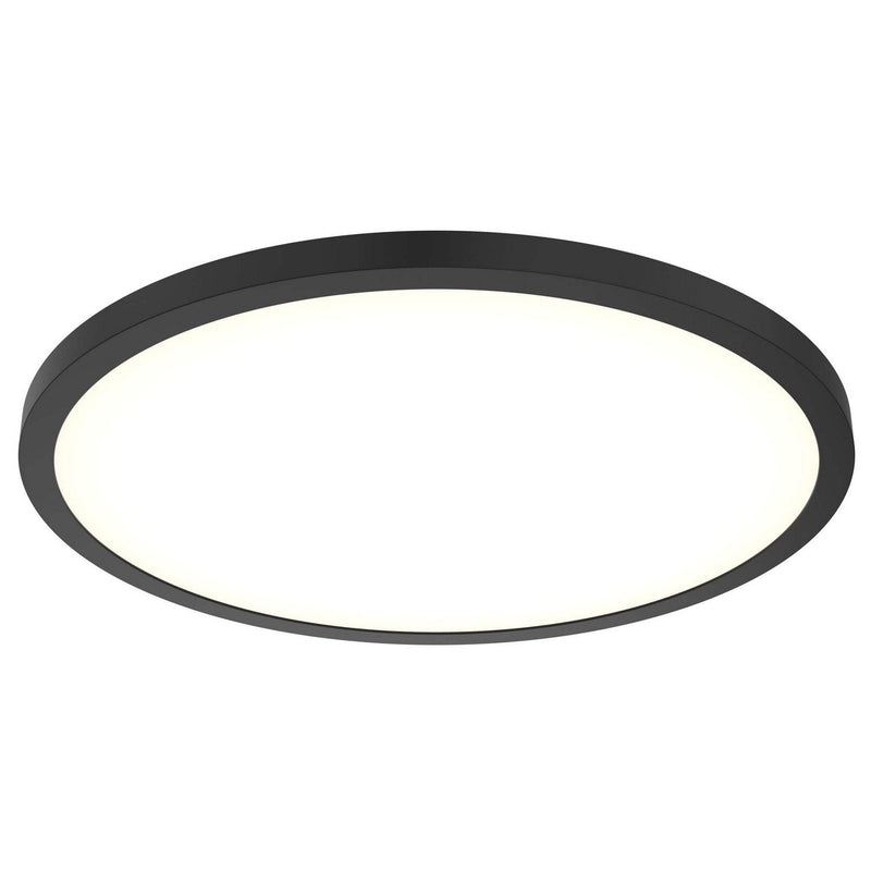Delta 24" Round Multi-Voltage LED Flush Mount in Black
