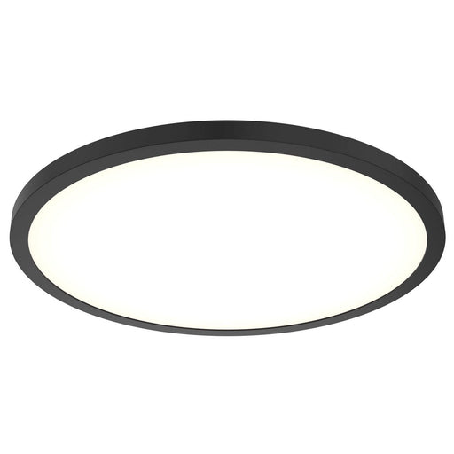 Delta 24" Round Multi-Voltage LED Flush Mount in Black