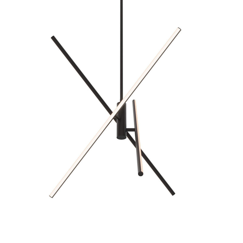 Asterisk 3-Light 31.4" Chandelier in Black