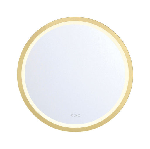 Artell 32" Round LED Vanity Mirror in Brushed Gold