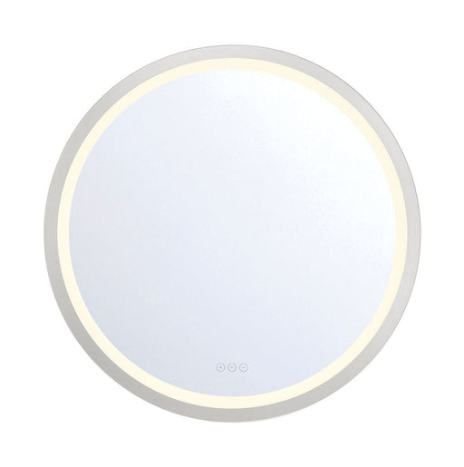Artell 32" Round LED Vanity Mirror in Brushed Silver
