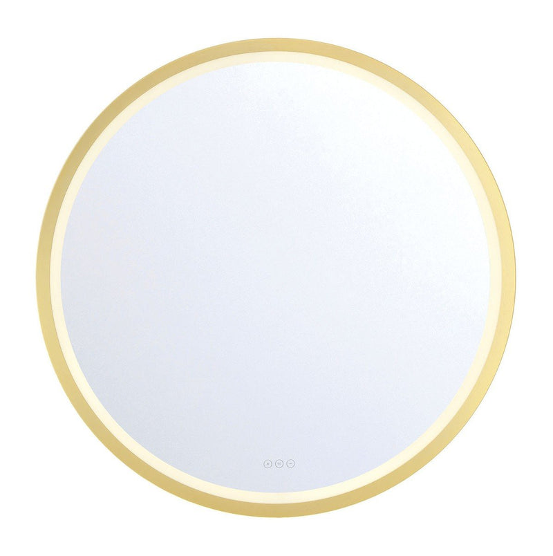 Artell 42" Round LED Vanity Mirror in Brushed Gold