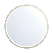 Artell 42" Round LED Vanity Mirror in Brushed Silver