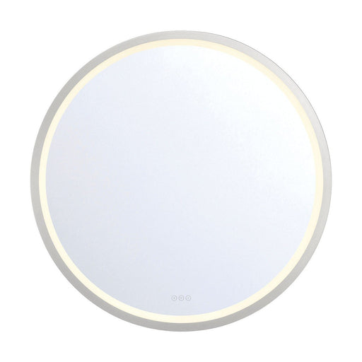 Artell 42" Round LED Vanity Mirror in Brushed Silver