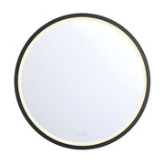 Artell 42" Round LED Vanity Mirror in Brushed Black