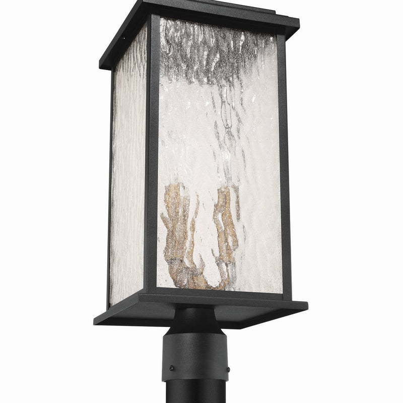 Estate 3-Light Outdoor Post Light in Black and Brass