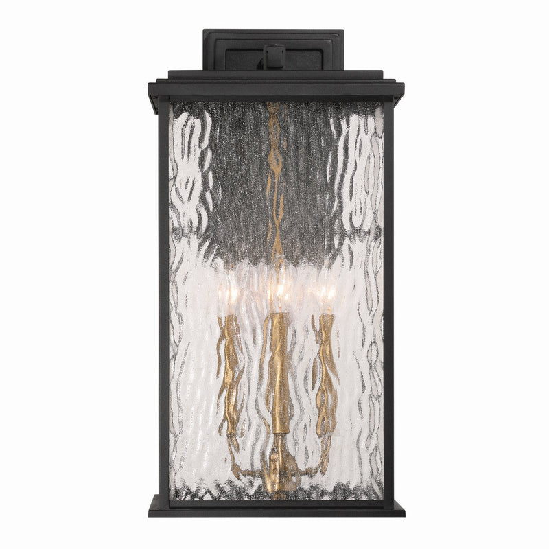 Estate 4-Light Outdoor Wall Lantern in Black and Brass