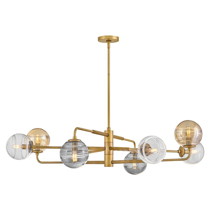 Oberon 8-Light Chandelier in Heritage Brass