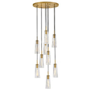 Cosette 9-Light Cluster Pendant in Heritage Brass