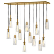 Cosette 46" 13-Light Linear Pendant in Heritage Brass