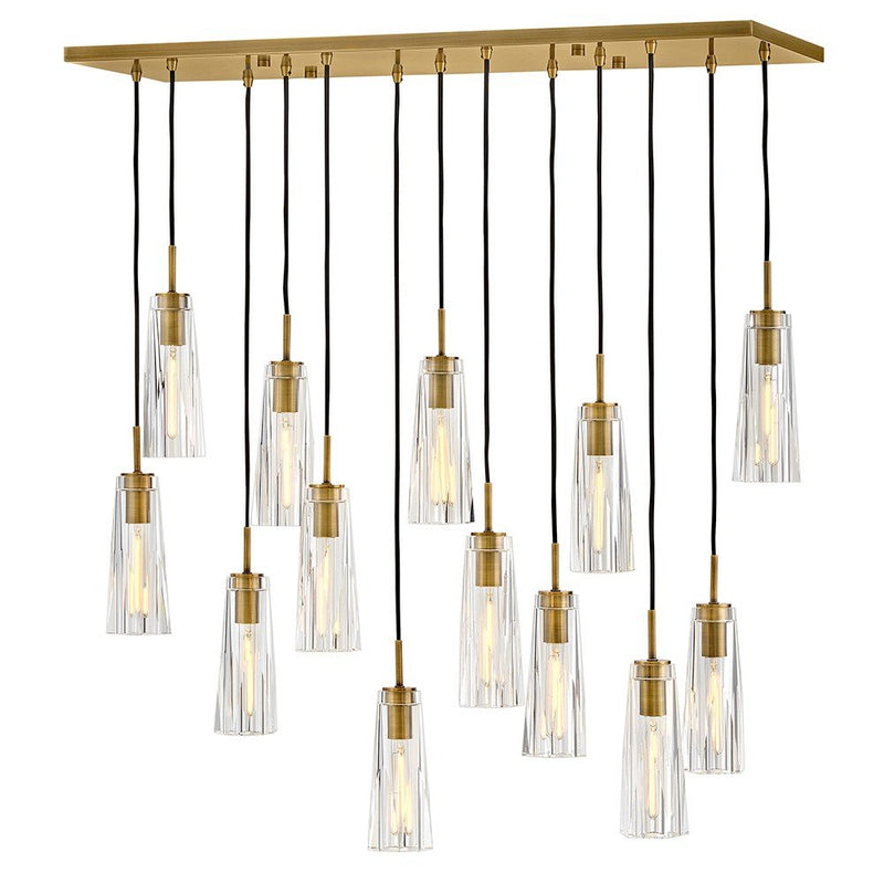 Cosette 46" 13-Light Linear Pendant in Heritage Brass