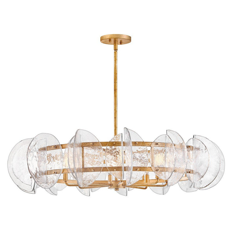 Seraphina 8-Light Drum Pendant in Distressed Brass