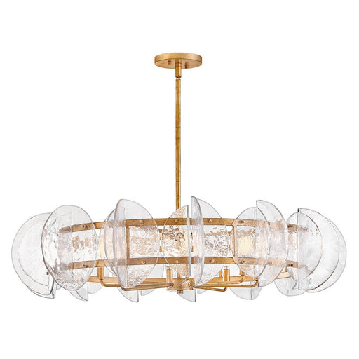Seraphina 8-Light Drum Pendant in Distressed Brass