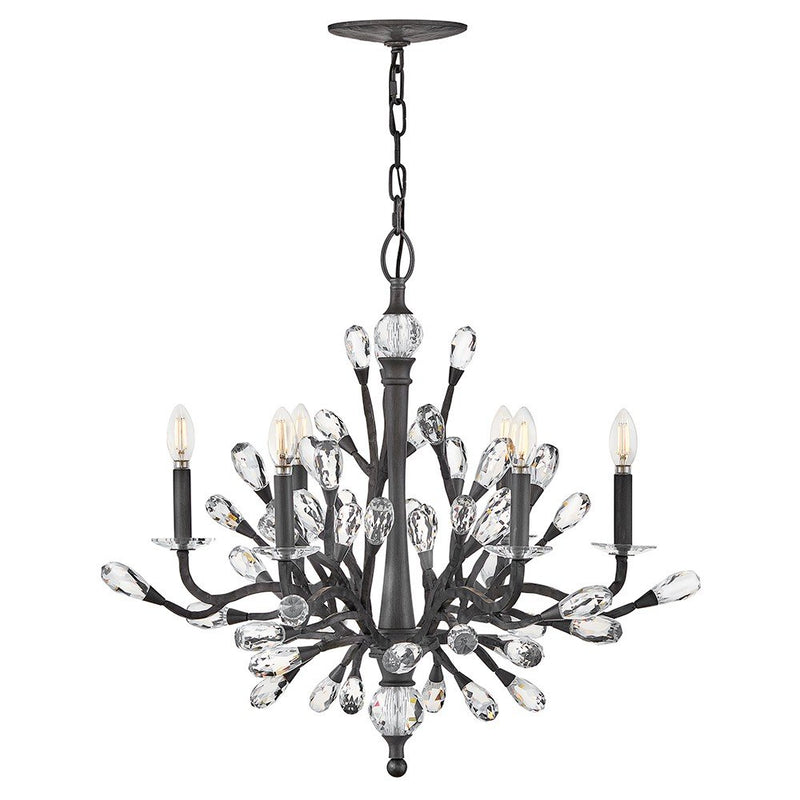 Eve 6-Light 26" Chandelier in Brushed Graphite