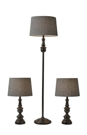Chandler Floor and Table Lamp Set in Dark Bronze