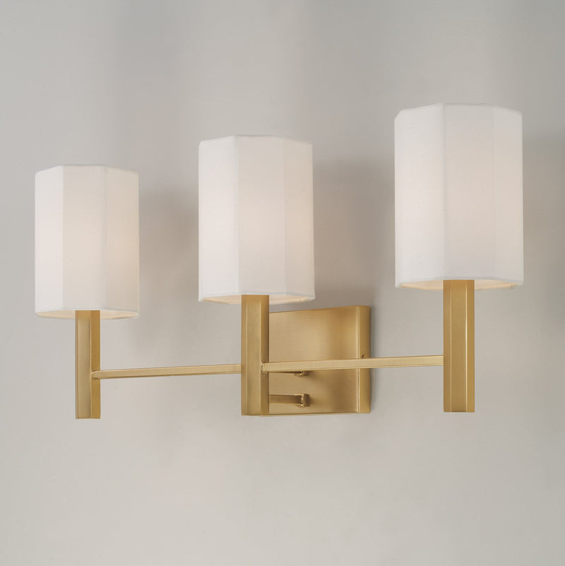 Adrian 3-Light Bath Vanity Light in Aged Brass
