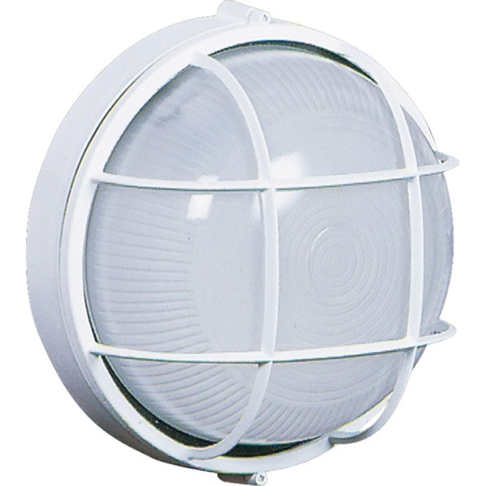 Marine Large Round Outdoor Wall Sconce in White