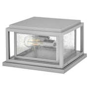 Republic 2-Light Outdoor Pier Mount Light in Satin Nickel
