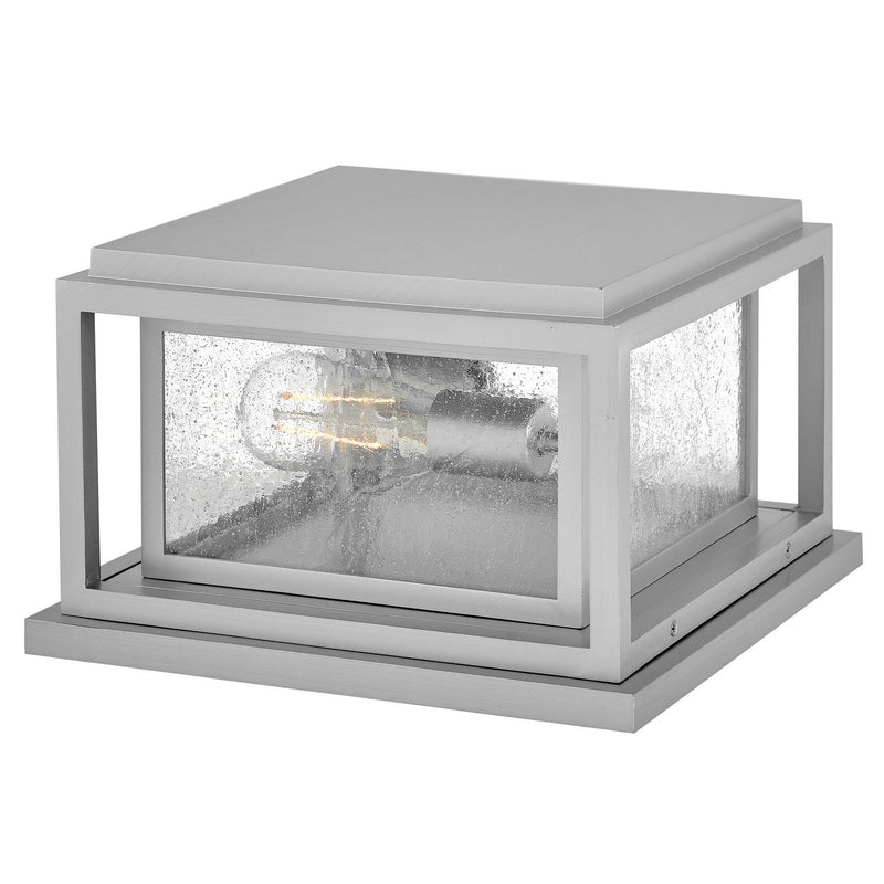 Republic 2-Light Outdoor Pier Mount Light in Satin Nickel