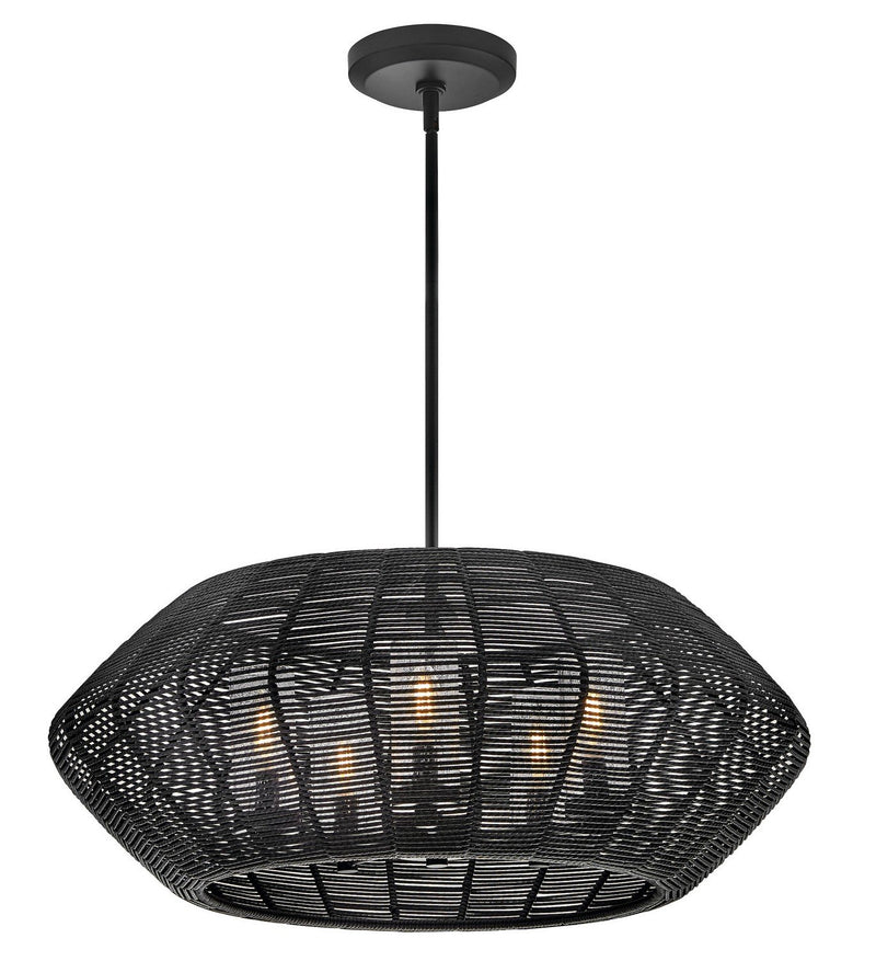 Luca 5-Light Low Voltage Outdoor Pendant in Black