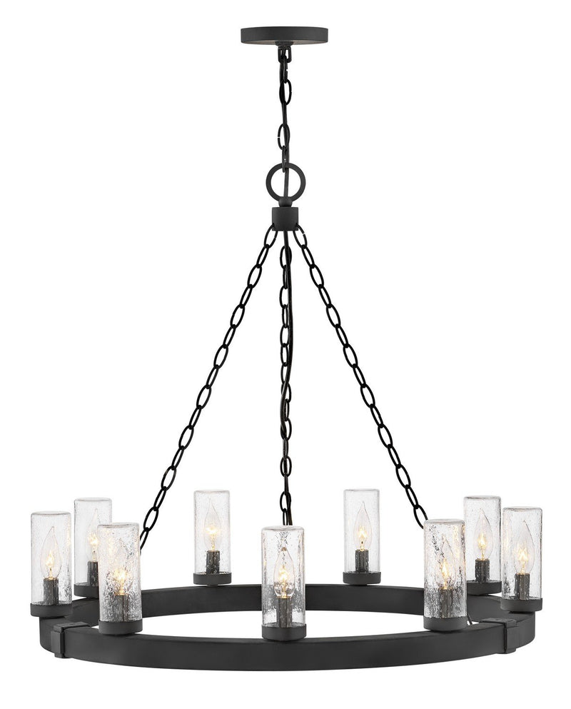 Sawyer 9-Light Outdoor Chandelier in Black