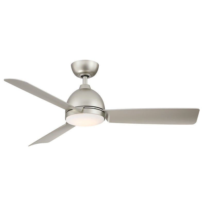 Starboard 52" Outdoor Ceiling Fan with LED Light in Brushed Nickel / Gray Blades