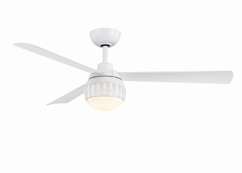 Paget 52" Ceiling Fan with LED Light in Matte White