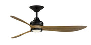 Aviara 60" Ceiling Fan with LED Light in Black / Koa Blades