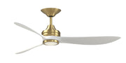 Aviara 60" Ceiling Fan with LED Light in Brushed Satin Brass / Matte White Blades