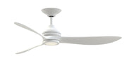 Aviara 60" Ceiling Fan with LED Light in Matte White / White Washed Blades