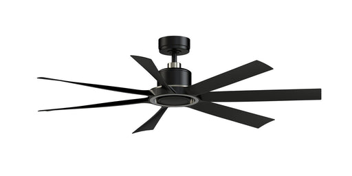 Lenzi 60" Ceiling Fan with LED Light in Black w/Brushed Nickel / Black Blades