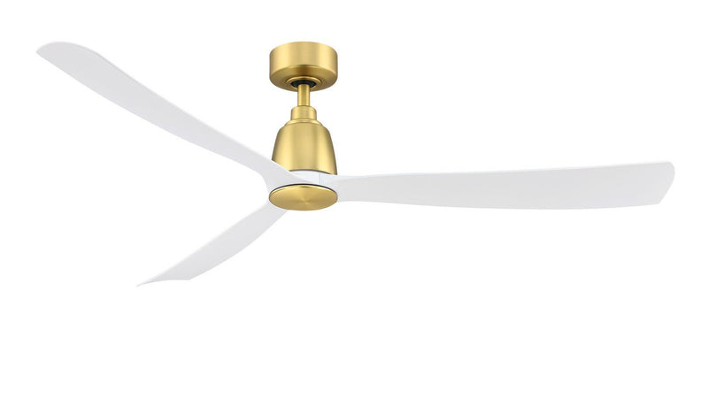Kute 60" Ceiling Fan in Brushed Satin Brass / Matte White Blades