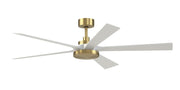 TorchAire 64" Ceiling Fan with LED Light in Brushed Satin Brass / Matte White Blades