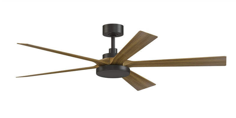 TorchAire 64" Ceiling Fan with LED Light in Dark Bronze / Koa Blades
