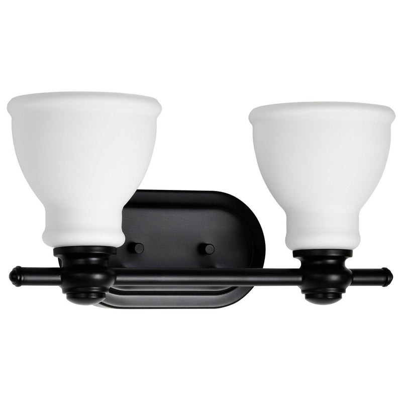 Russel 2-Light Bath Vanity Light in Matte Black