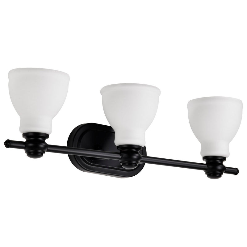 Russel 3-Light Bath Vanity Light in Matte Black