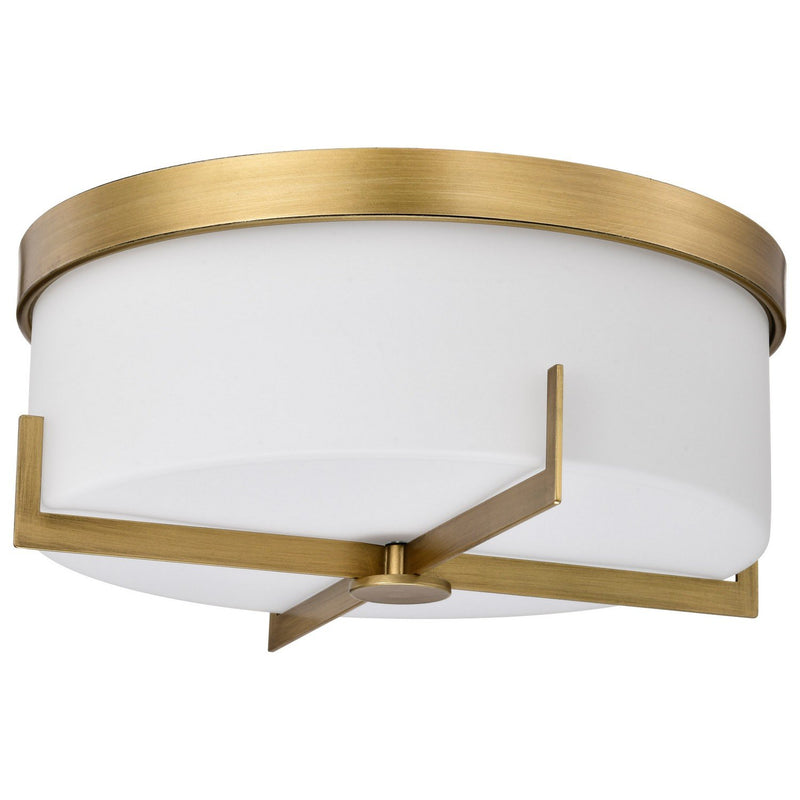 Roselle 3-Light Flush Mount in Natural Brass