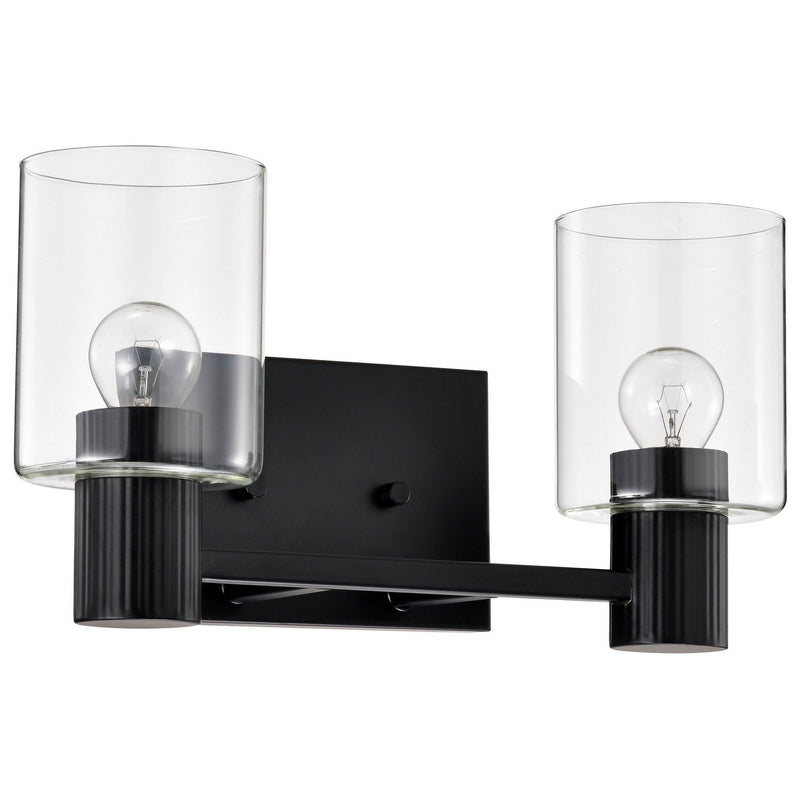 Clarksville 2-Light Bath Vanity Light in Matte Black