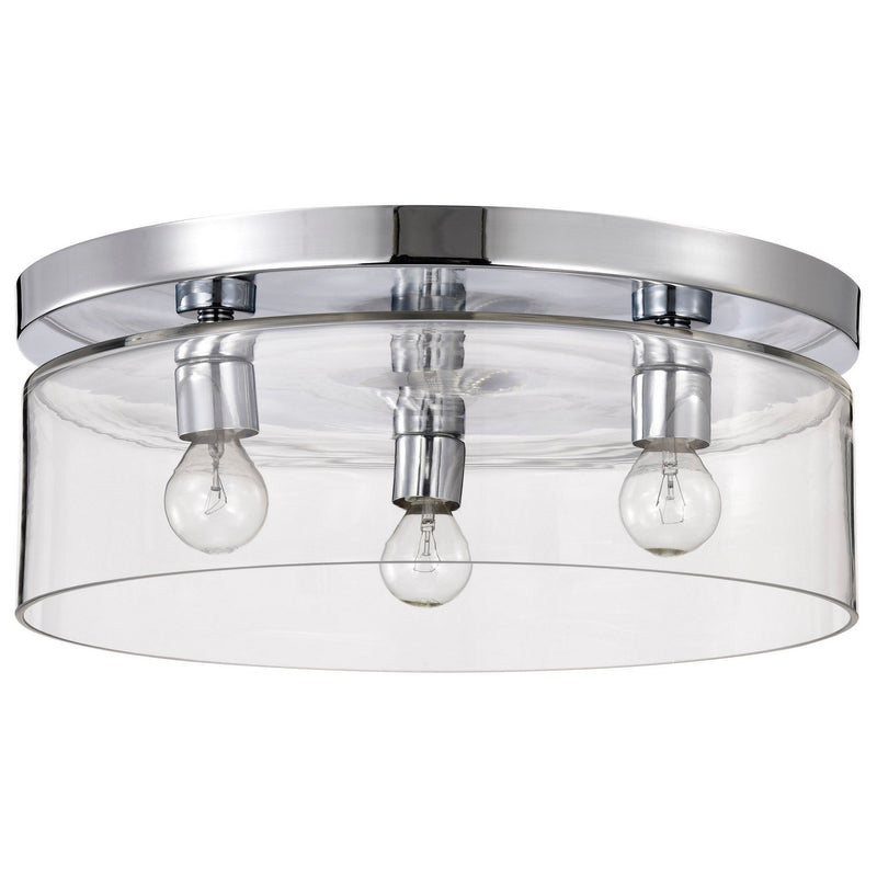 Marlowe 3-Light Flush Mount in Polished Nickel