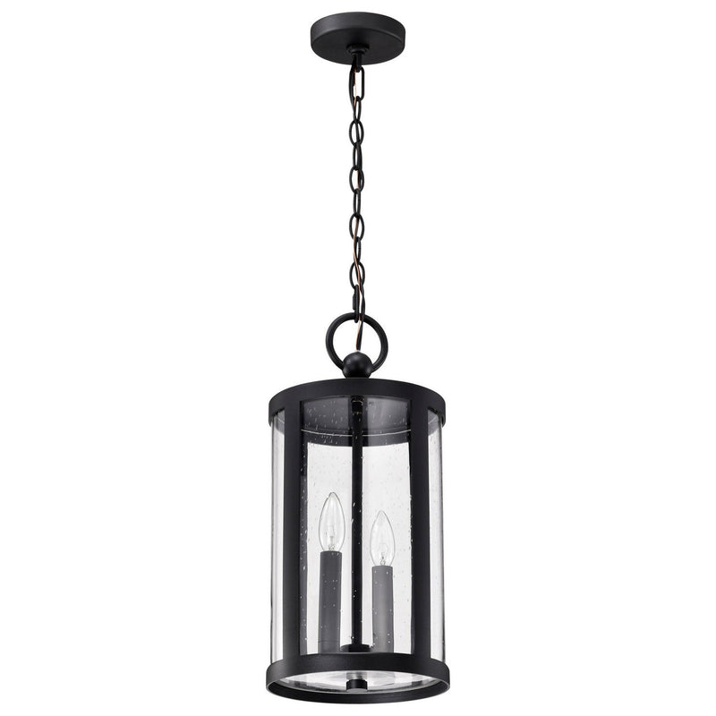 Broadstone 2-Light Outdoor Lantern Pendant in Matte Black