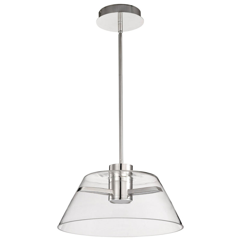 Edmond 17" LED Pendant in Polished Nickel