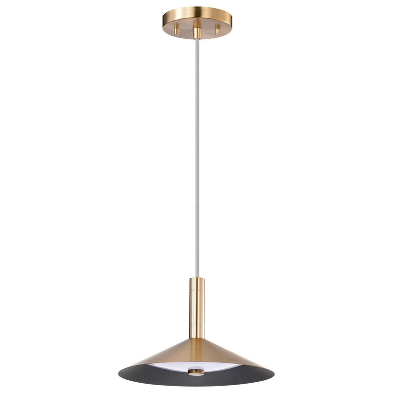 Corrine 10" LED Pendant in Burnished Brass