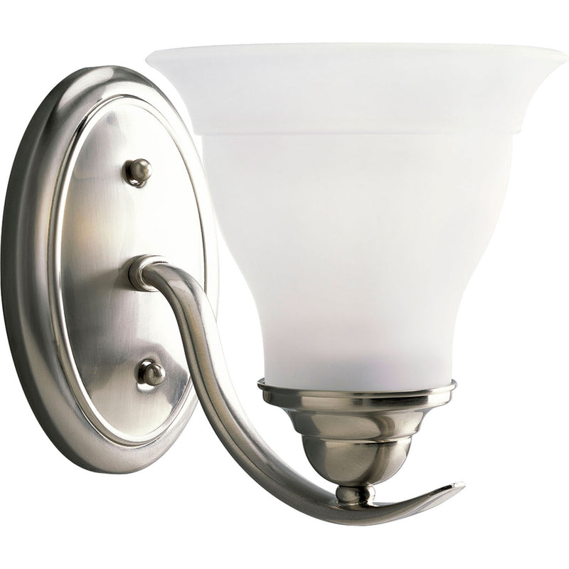 Trinity One Light Bath in Brushed Nickel