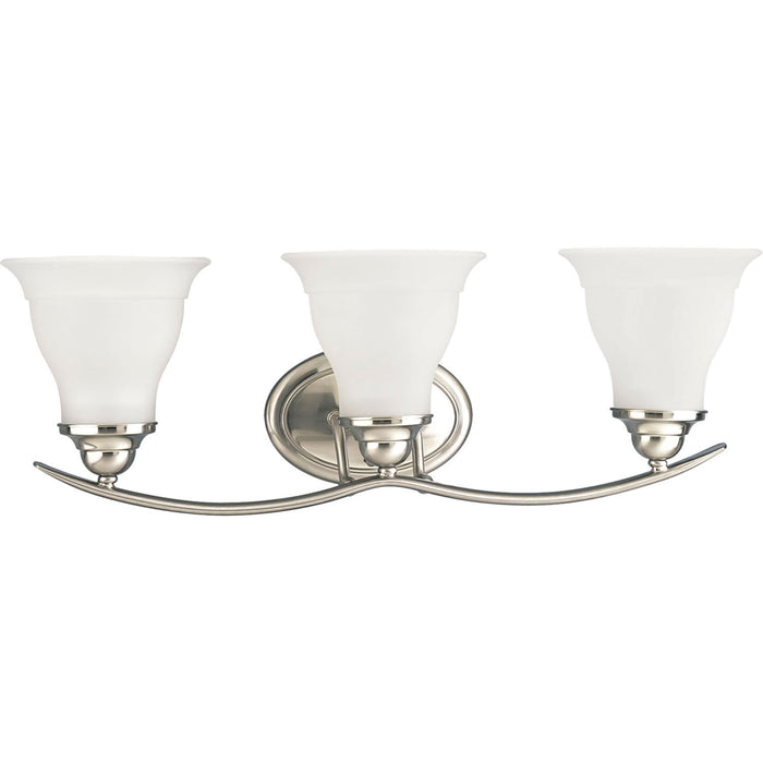 Trinity Three Light Bath Bracket in Brushed Nickel